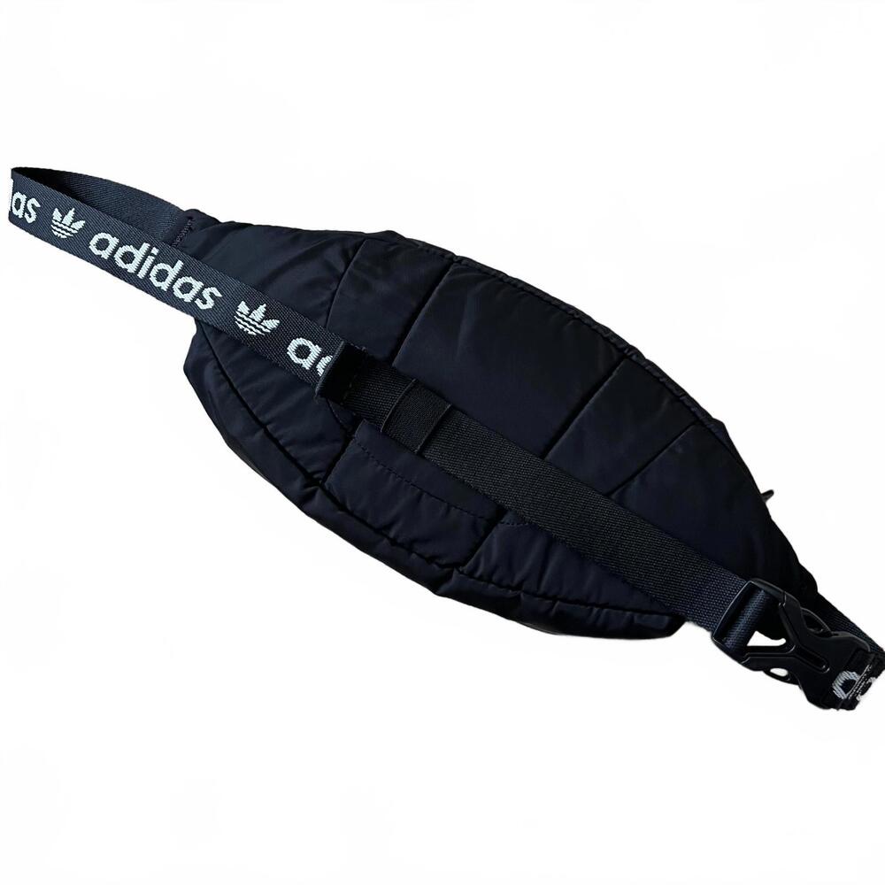 Adidas Black White Fanny Pack Waist Belt Bag Crossbody Unisex Travel Sports - Picture 3 of 9